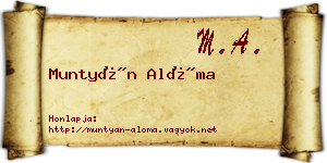 Muntyán Alóma névjegykártya
